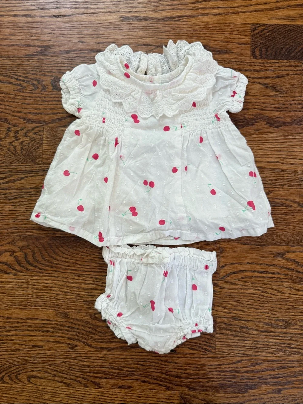 3-6M Cherry Dress & Bloomers